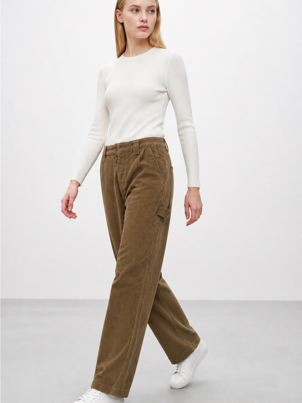 Celebrity Pink Juniors 3/26 Carpenter Corduroy High Rise Straight-Leg Pants NWT